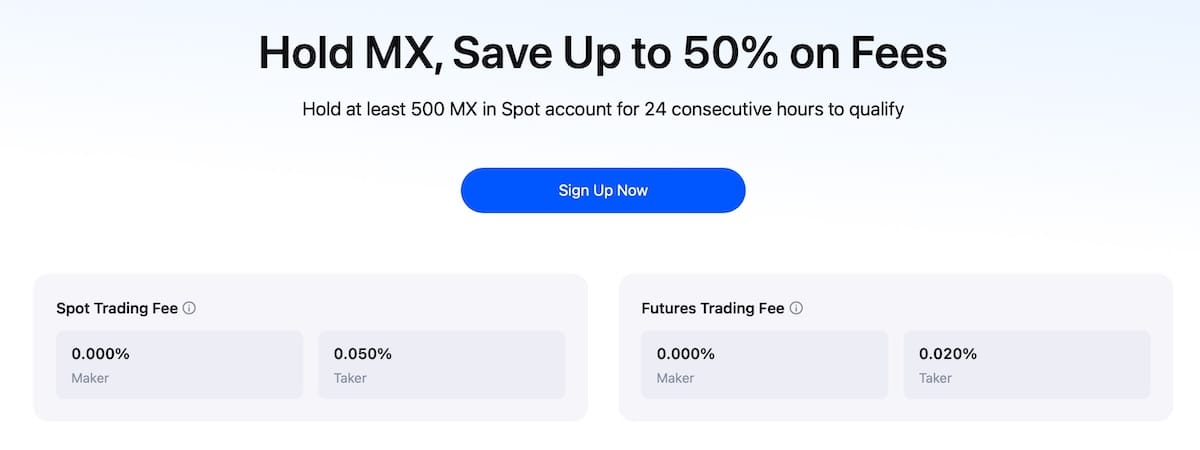 MEXC 50% off trading fees